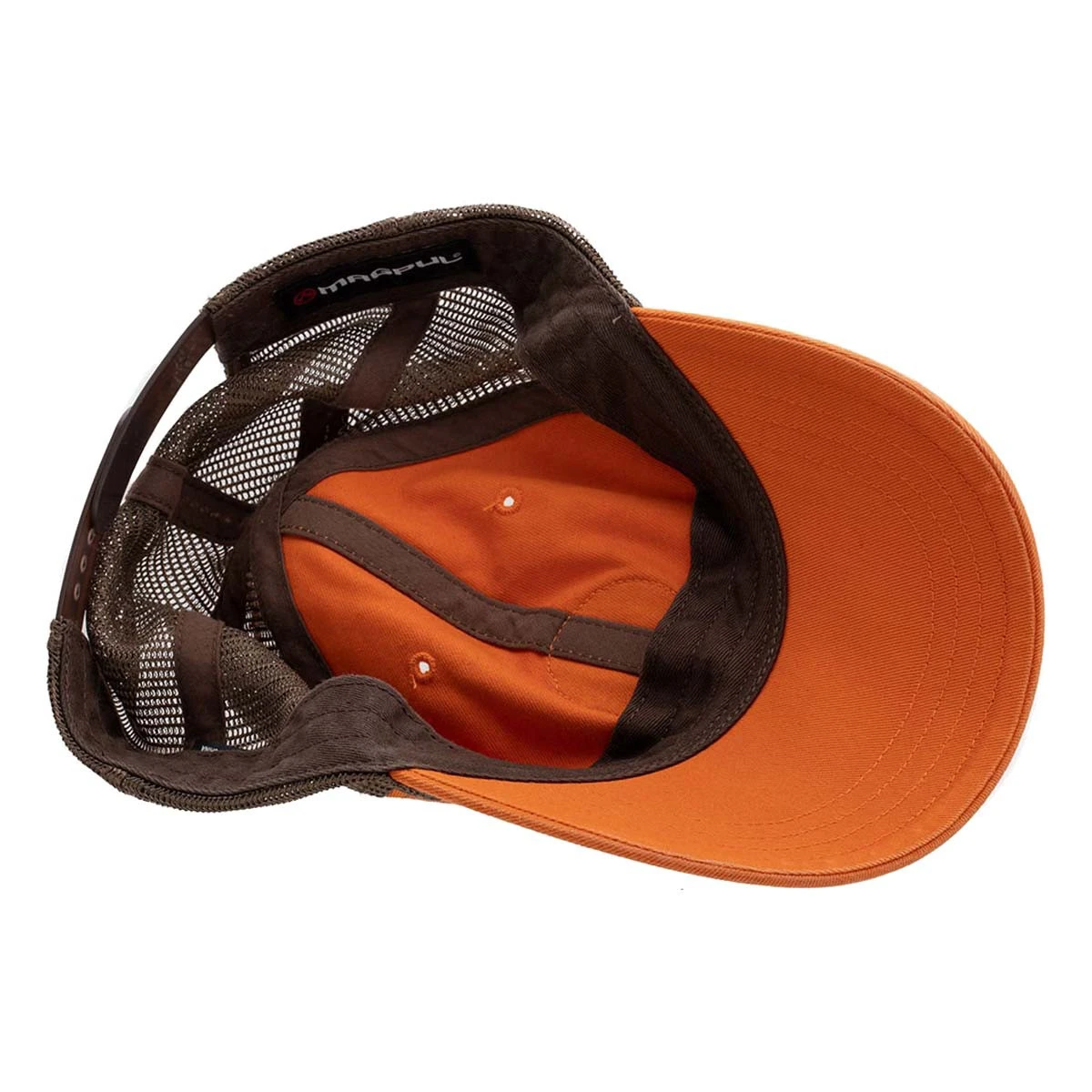 Adult Magpul Icon Patch Garment Washed Trucker Snapback Hat Orange/khaki - Image 3